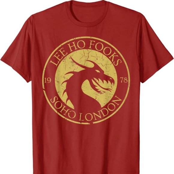 Lee Ho Fooks - Chinese Restaurant Dragon Design Cranberry Color 3XL T-Shirt - Picture 1 of 2